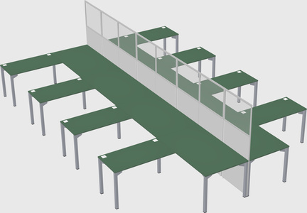 Shared l-shape cubicle