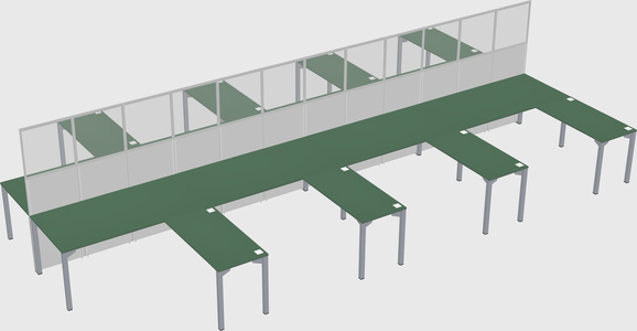 Shared l-shape cubicle