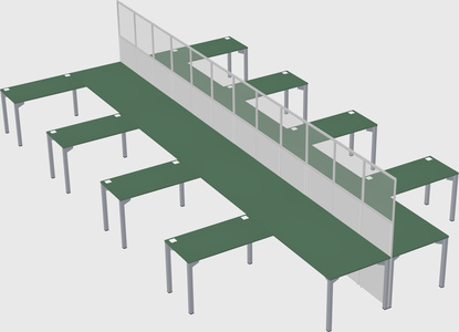 Shared l-shape cubicle