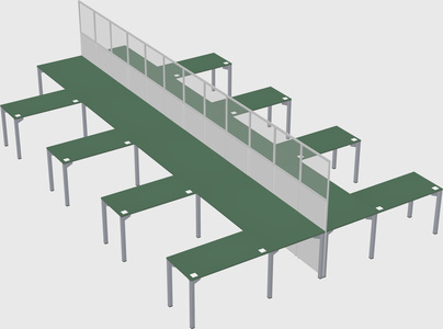 Shared l-shape cubicle