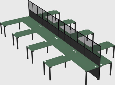 Shared l-shape cubicle