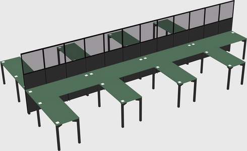 Shared l-shape cubicle