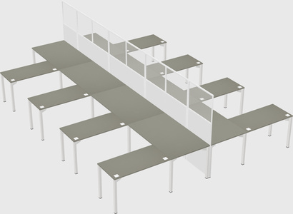 Shared l-shape cubicle