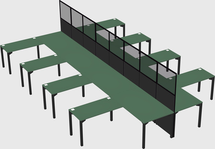 Shared l-shape cubicle