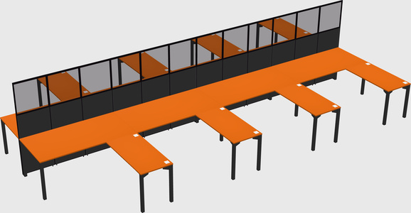 Shared l-shape cubicle