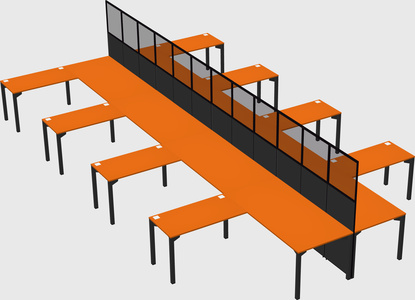Shared l-shape cubicle