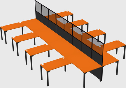 Shared l-shape cubicle