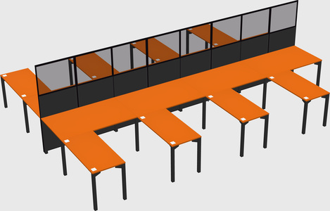 Shared l-shape cubicle