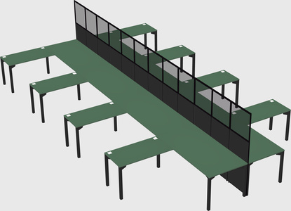 Shared l-shape cubicle