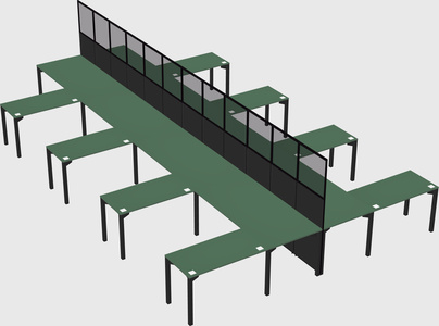 Shared l-shape cubicle