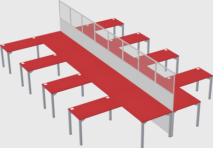Shared l-shape cubicle