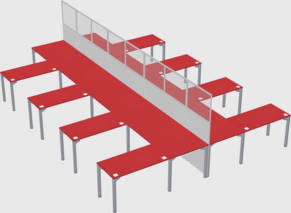 Shared l-shape cubicle