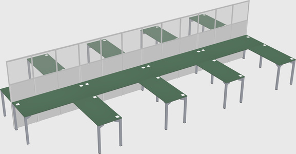 Shared l-shape cubicle