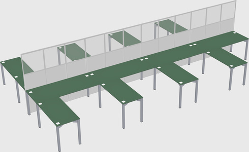 Shared l-shape cubicle