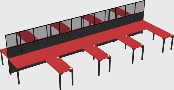 Shared l-shape cubicle