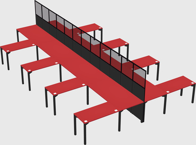 Shared l-shape cubicle
