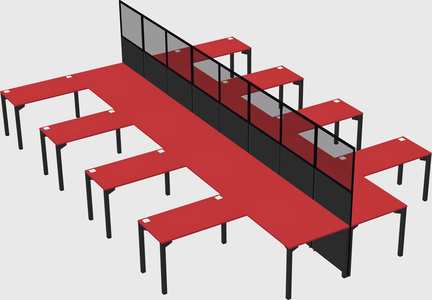 Shared l-shape cubicle