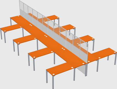 Shared l-shape cubicle