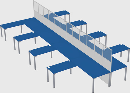Shared l-shape cubicle