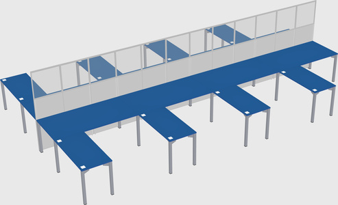 Shared l-shape cubicle