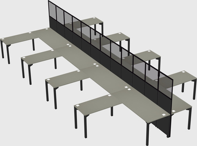 Shared l-shape cubicle