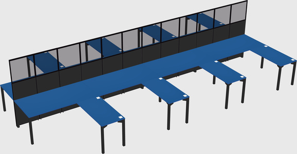 Shared l-shape cubicle