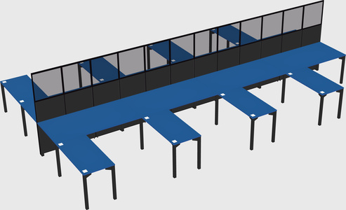 Shared l-shape cubicle