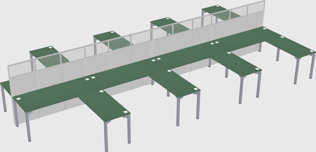Shared l-shape cubicle