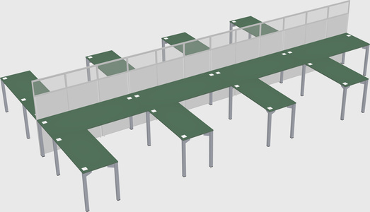 Shared l-shape cubicle