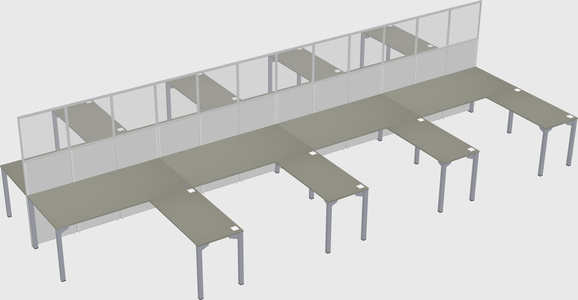 Shared l-shape cubicle