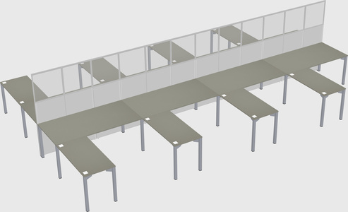 Shared l-shape cubicle