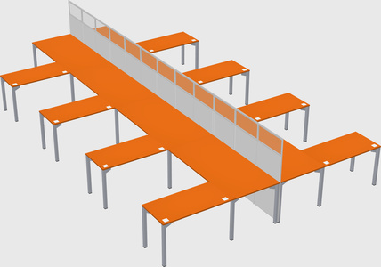 Shared l-shape cubicle