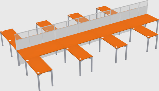 Shared l-shape cubicle