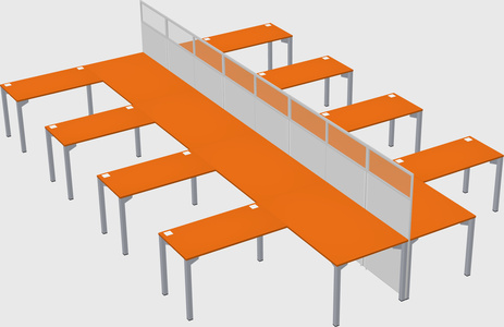 Shared l-shape cubicle