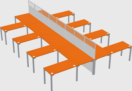 Shared l-shape cubicle