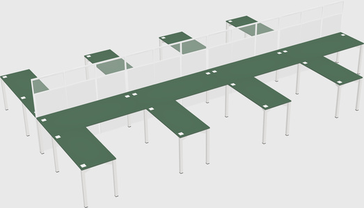 Shared l-shape cubicle