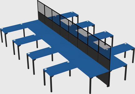 Shared l-shape cubicle