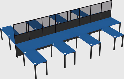 Shared l-shape cubicle
