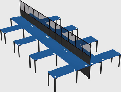 Shared l-shape cubicle