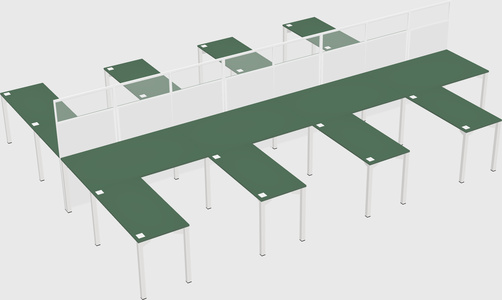Shared l-shape cubicle