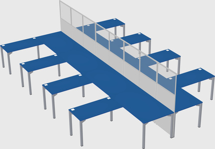 Shared l-shape cubicle