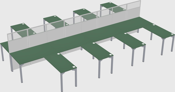 Shared l-shape cubicle