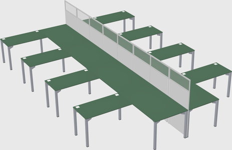 Shared l-shape cubicle