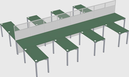 Shared l-shape cubicle