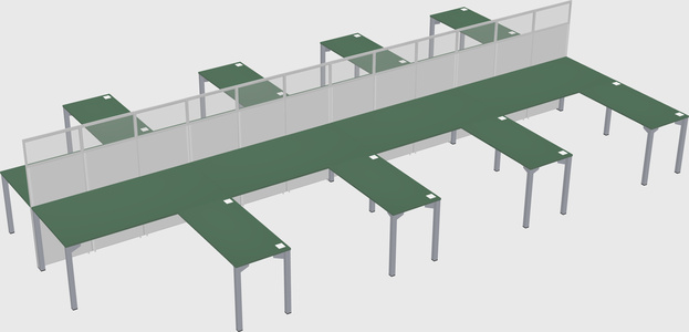 Shared l-shape cubicle