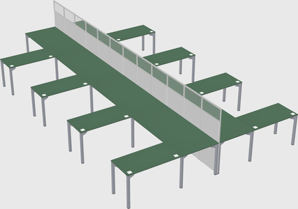 Shared l-shape cubicle