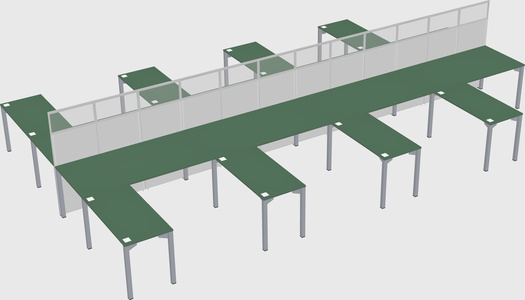 Shared l-shape cubicle