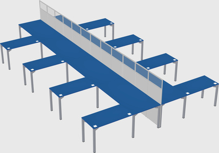 Shared l-shape cubicle