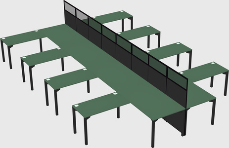 Shared l-shape cubicle