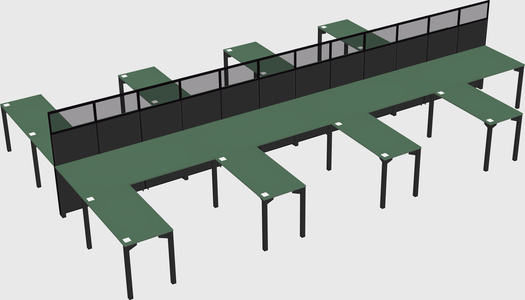 Shared l-shape cubicle